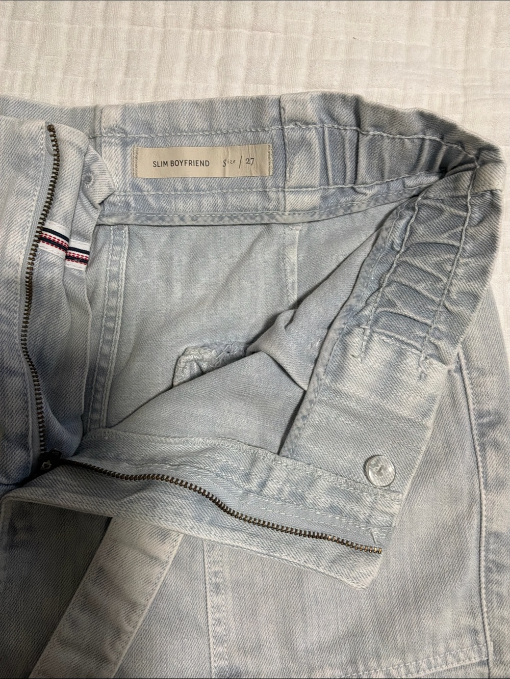 Pilcro Light Gray Paperbag Tie-Waist Denim Shorts - Picture 3 of 4